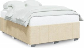 vidaXL krémszínű szövet ágykeret matrac nélkül 160 x 200 cm