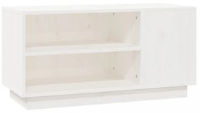 fehér tömör fenyőfa TV-szekrény 80 x 35 x 40,5 cm