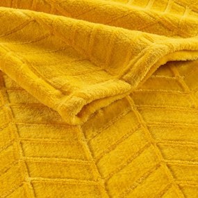Sárga mikroflanel ágytakaró 180x220 cm Arya – douceur d'intérieur