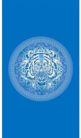 Strandkészlet TIGER – Fürdőlepedő 100×180 cm és poncsó 80×145 cm, kék