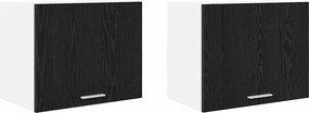 vidaXL Függő szekrény 2 pcs Fekete tölgy és fehér 50 x 31 x 40 cm