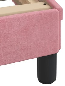 rózsaszín bársony ágykeret fejtámlával Dover 90x200 cm