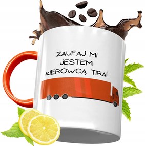 Narancssárga Bögre Kamionosoknak Ajándék fényképes nyomattal