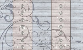 Fotótapéta Provence Shabby Virágok Gyémántok Fa Pasztell 208x146 +ragasztó