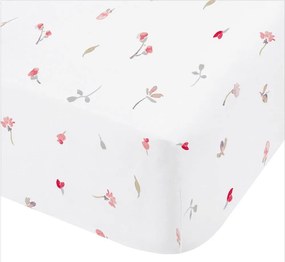 Jasmine Floral fehér-piros lepedő, 90 x 190 cm - Catherine Lansfield