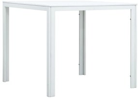 Fehér fautánzatú HDPE dohányzóasztal 78 x 78 x 74 cm