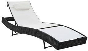 Fekete polyrattan napozóågy pårnåval