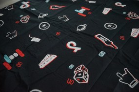 Tik Tok fekete pamut ágyneműhuzat
