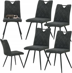 4 db-os Dalia grafit kárpitozott szék szett loft étkező nappaliba