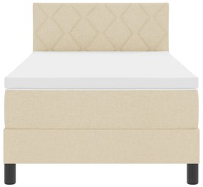 Box Spring Ágy Matraccal Bézs 100x200 cm Szövet