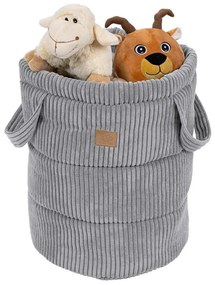 Szürke textil játéktároló kosár ø 39x50 cm – Meowbaby