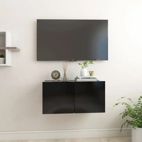 fekete függő TV-szekrény 60 x 30 x 30 cm