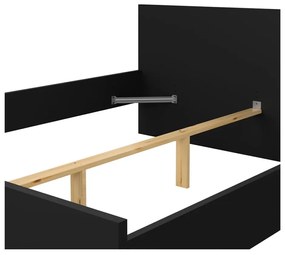 Fekete franciaágy 160x200 cm Naia – Tvilum