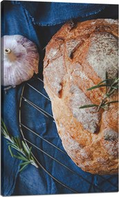 Vászonkép Kenyér Fokhagyma Reggeli Rozmaring Vintage 60x100