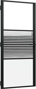vidaXL Üvegajtó Csíkos Fekete 76 x 3.5 x 201.5 cm Alumínium