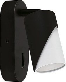 Fali lámpa Zebra Wll GU10 IP20 fekete/fehér