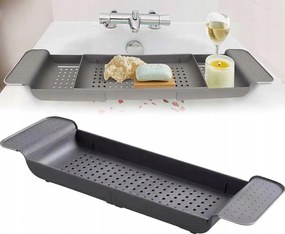 Fürdőszobai Kádtartó Polc, Állítható, Fekete