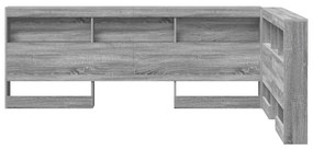Tároló fejtámla polcokkal Szürke sonoma 120 cm Faanyag