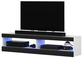 Tv szekrény/asztal Violett 100 (világítással) (fehér + fekete). 1098637