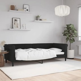fekete bĂĄrsony kanapéågy 80 x 200 cm