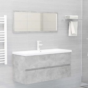 Betonszürke szerelt fa mosdószekrény 100 x 38,5 x 45 cm