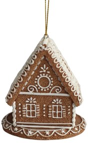 Mézeskalács ház karácsonyi dísz LED 7cm