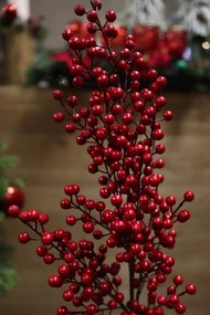 Piros mű bogyós ág 88cm