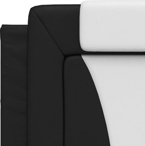 fekete és fehér műbőr fejtámla párna Viana 80 cm