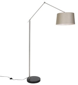 Modern állólámpa acélból, taupe színű árnyékolóval 45 cm - Editor