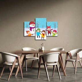 Kép - Téli gyerekes mulatságok (90x60 cm)