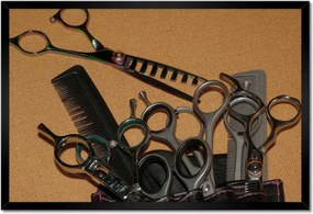 Plakátok keretben 60x40 Fodrászfelszerelés