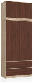 Ruhásszekrény Sagan  (szonoma tölgy + wenge). 1069561