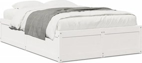 vidaXL fehér tömör fenyőfa ágy matrac nélkül 135 x 190 cm