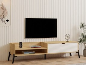 TV asztal/szekrény Momido (zafír tölgy + fehér) . Akció -31%. 1095439