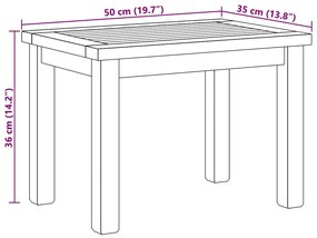 Dohányzóasztal Barna 50 x 35 x 36 cm Tömör tíkfa