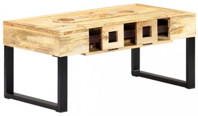 magnókazetta formájú tömör mangófa dohányzóasztal 100x52x45 cm