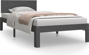 vidaXL szürke tömör fenyőfa ágykeret 90 x 200 cm