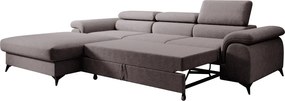 Kihúzható ülőgarnitúra, barna, balos, HORTY ROH