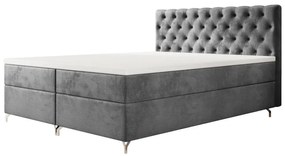 FESTER 2 kárpitozott boxspring ágy - szürke / 180x200