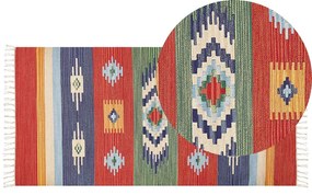 Színes kilim pamutszőnyeg 80 x 150 cm KAMARIS Beliani