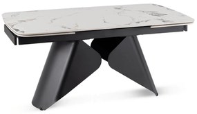 Bővíthető Kerámia Étkezőasztal Fehér Márvány/Fekete Színben. VERONA 160–240 cm