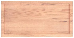 világosbarna kezelt tömör tölgyfa fali polc 100x50x(2-6) cm