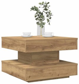 Kézművestölgy dohányzóasztal 360 fokban forgatható 50x50x34,5cm