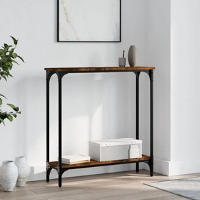 füstös tölgy színű szerelt fa tálalóasztal 75x22,5x75 cm