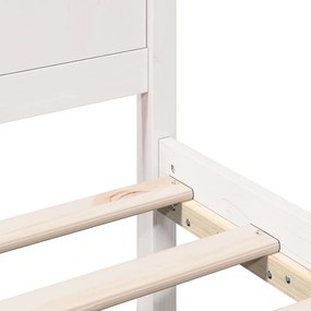 Ágykeret Fehér 120 x 190 cm Tömör fenyőfa