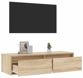 TV szekrény LED világítással sonoma tölgy 100X35,5x25 cm