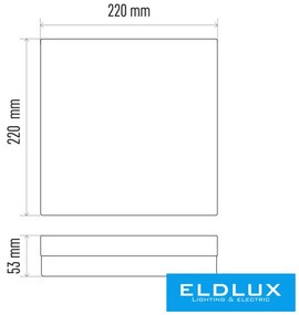 EMOS TORI LED lámpa négyzetes 15W 1250lm NW IP54 fehér