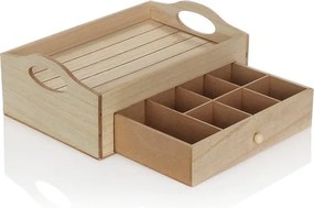 Tea tálaló tálca TEABOX 30x20 cm-es fiókkal