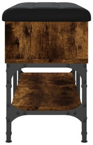 füstös tölgy színű szerelt fa cipőtároló pad 82 x 32 x 45 cm