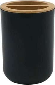 Lago fogkefetartó bögre, fekete, modern